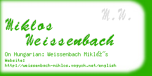 miklos weissenbach business card